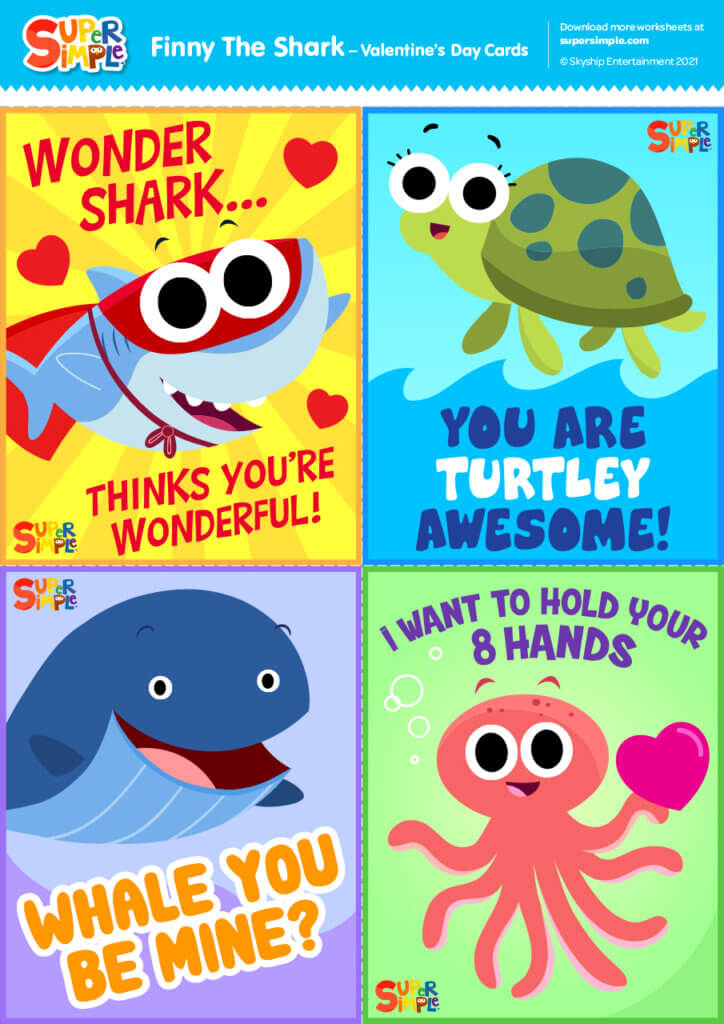 Finny The Shark - Valentine's Day Cards