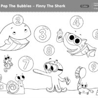 Pop The Bubbles (Finny the Shark) Coloring Page