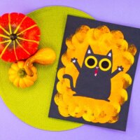 Peekaboo Cat Halloween Stencil Painting