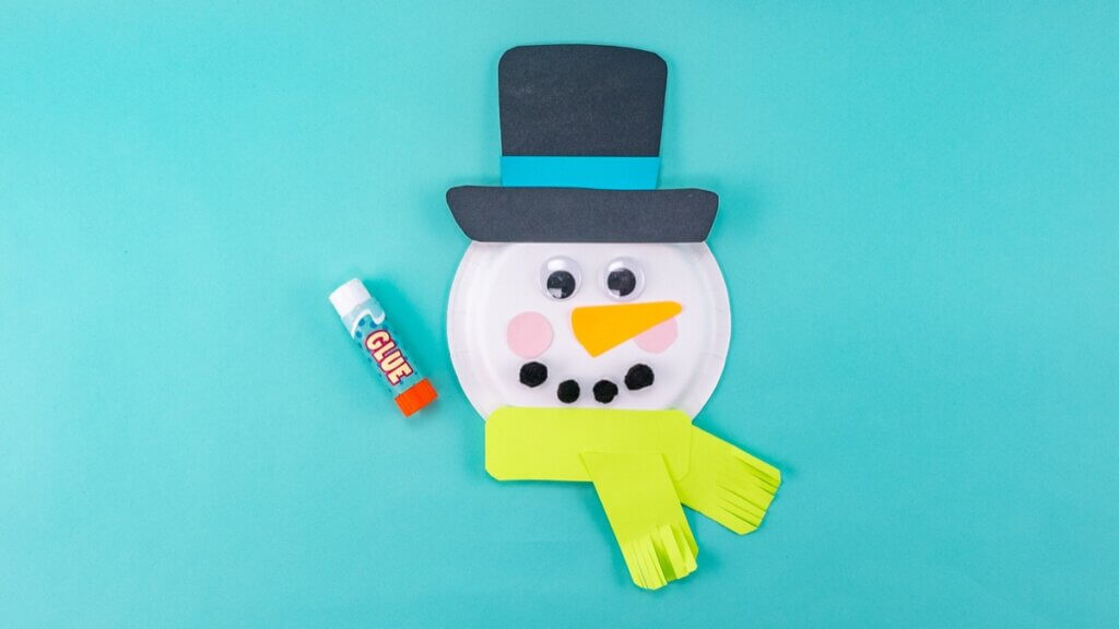 Snowman Paper Plate Craft Super Simple
