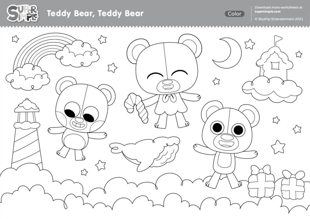 Teddy Bear, Teddy Bear Coloring Page