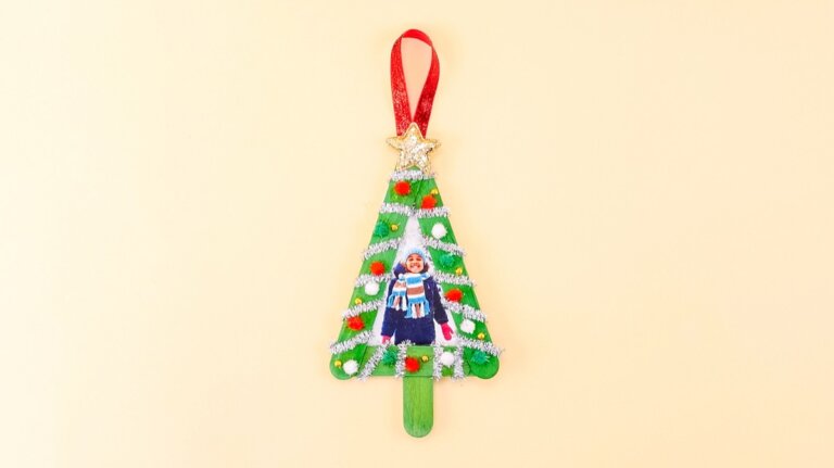 Popsicle Stick Christmas Tree Ornaments - Super Simple