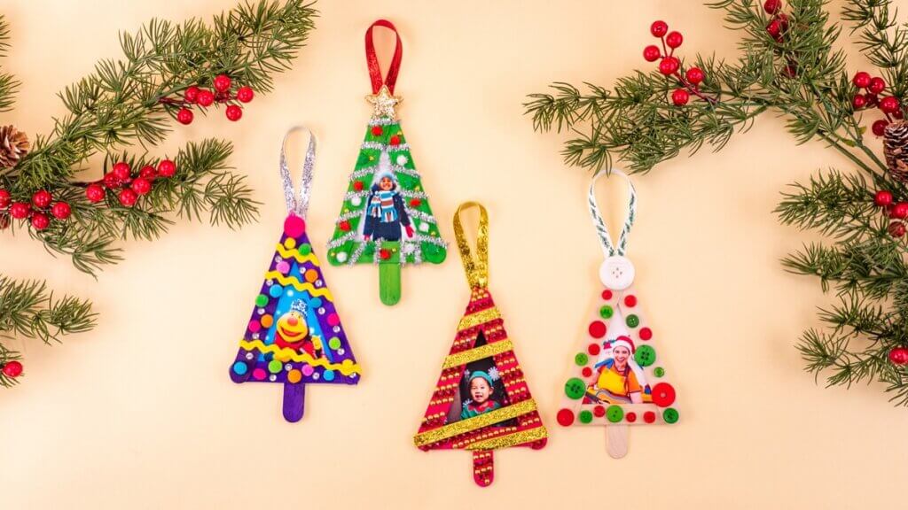 Popsicle Stick Christmas Tree Ornaments Super Simple