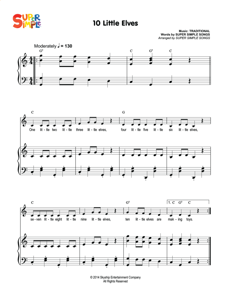 10 Little Elves Sheet Music