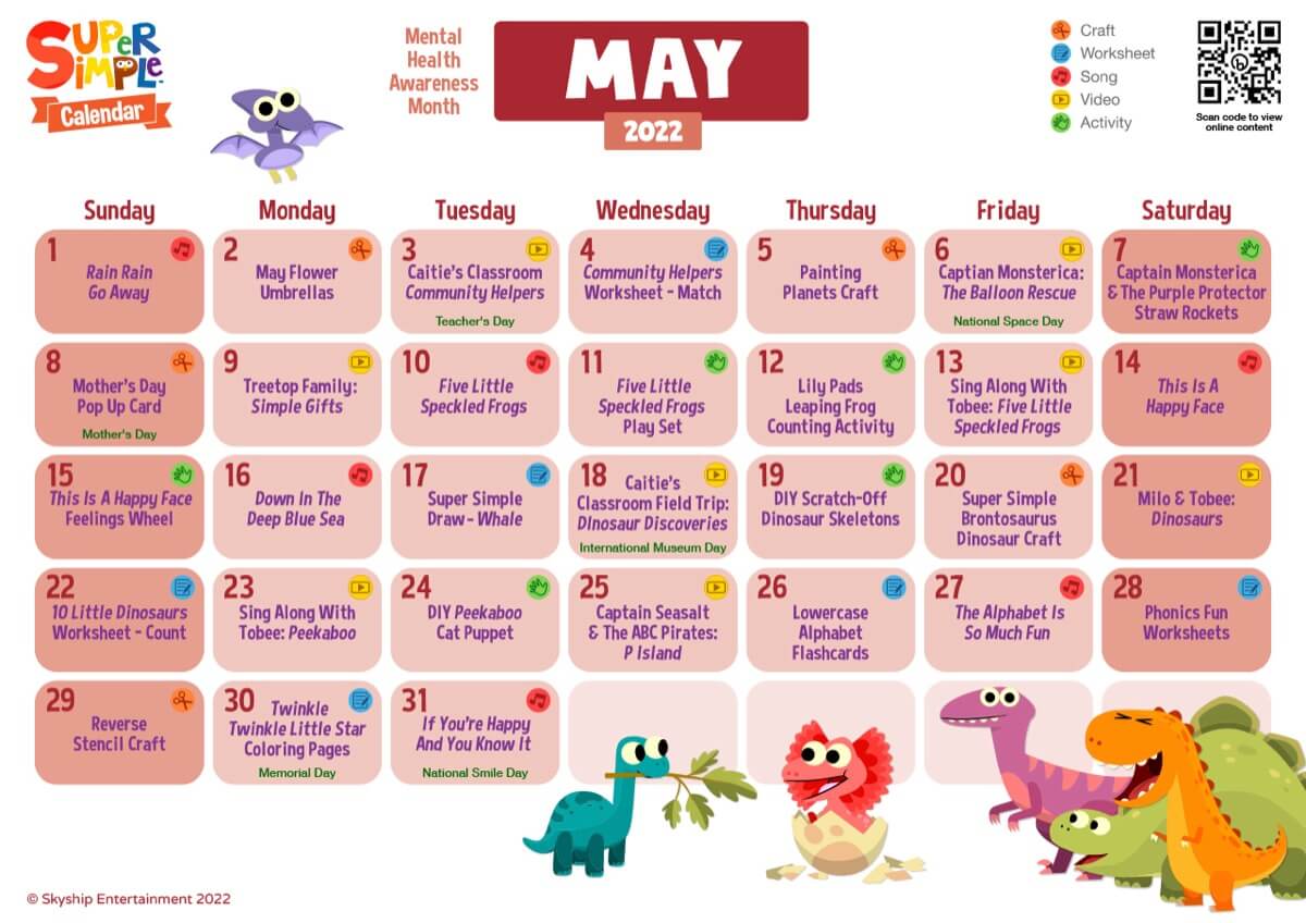 Super Simple Calendar - May 2022