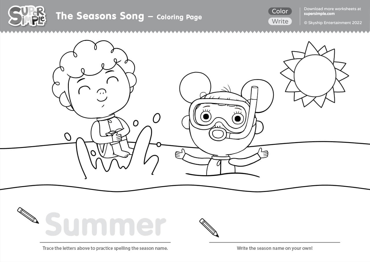 pictures of summer season for colouring