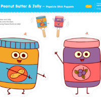 Peanut Butter & Jelly - Popsicle Stick Puppets