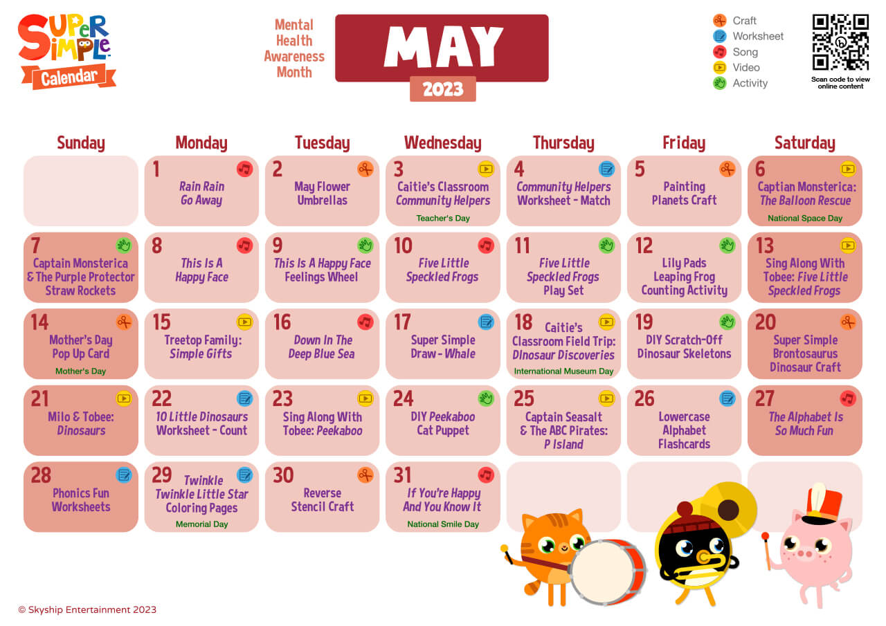 Super Simple Calendar - May