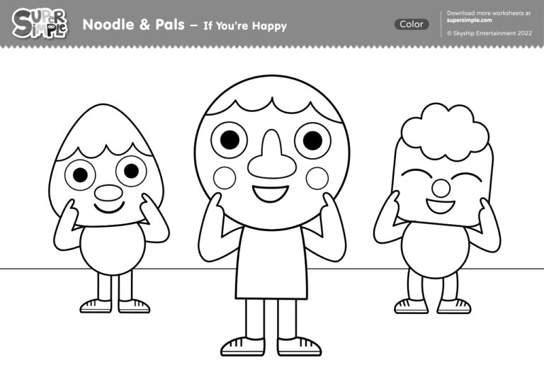 If You're Happy Coloring Page - Super Simple