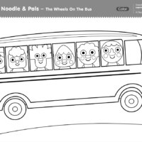 The Wheels On The Bus (Noodle & Pals Version) Coloring Page