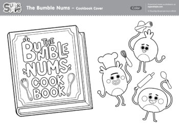 The Bumble Nums - Cookbook Cover Coloring Page