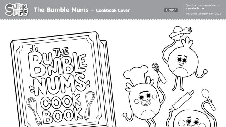 The Bumble Nums - Cookbook Cover Coloring Page
