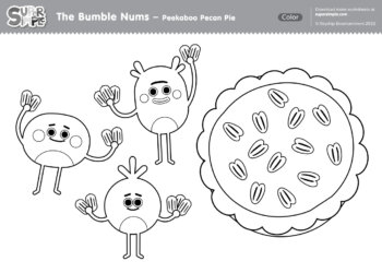The Bumble Nums - Peekaboo Pecan Pie Coloring Page