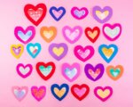 Crayon Watercolor Hearts