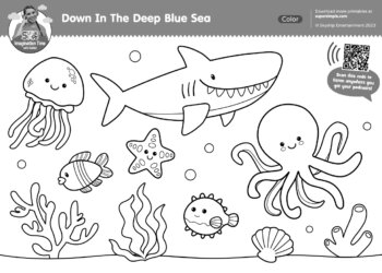 Imagination Time - Down In The Deep Blue Sea Coloring Page