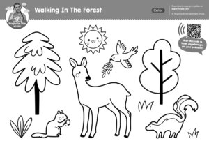 Imagination Time - Walking In The Forest Coloring Page
