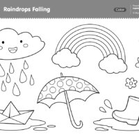 Imagination Time - Raindrops Falling Coloring Page