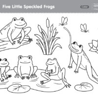Imagination Time - Five Little Speckled Frogs Coloring Page