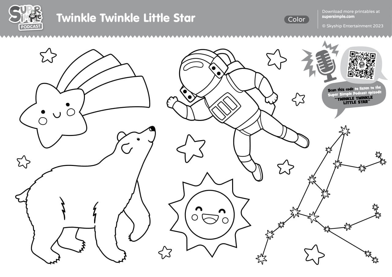 Twinkle Twinkle Little Star Coloring Page