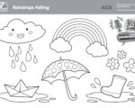Super Simple Podcast - Raindrops Falling Coloring Page