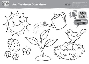 Super Simple Podcast - And The Green Grass Grew Coloring Page