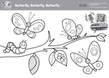 Super Simple Podcast - Butterfly Butterfly Butterfly Coloring Page