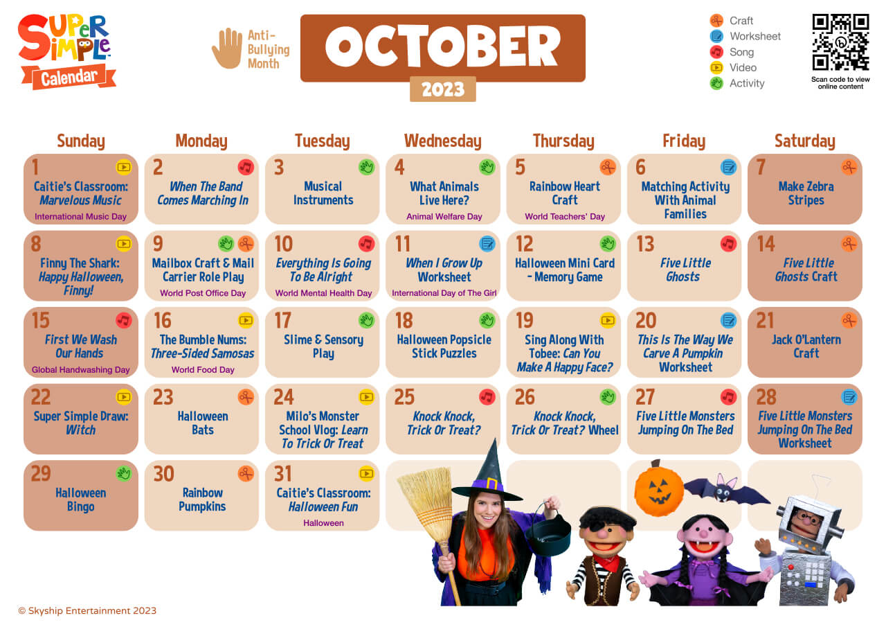 Super Simple Calendar - October 2023