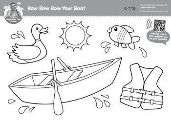 Imagination Time - Row Row Row Your Boat Coloring Page