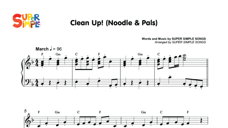 Clean Up! (Noodle & Pals) Sheet Music