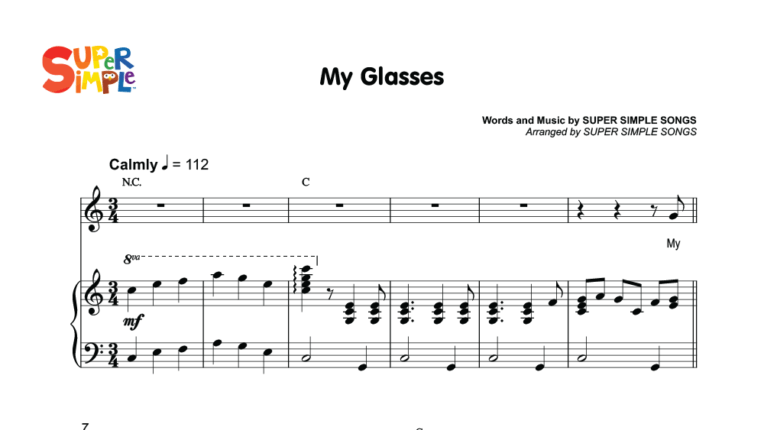 My Glasses Sheet Music