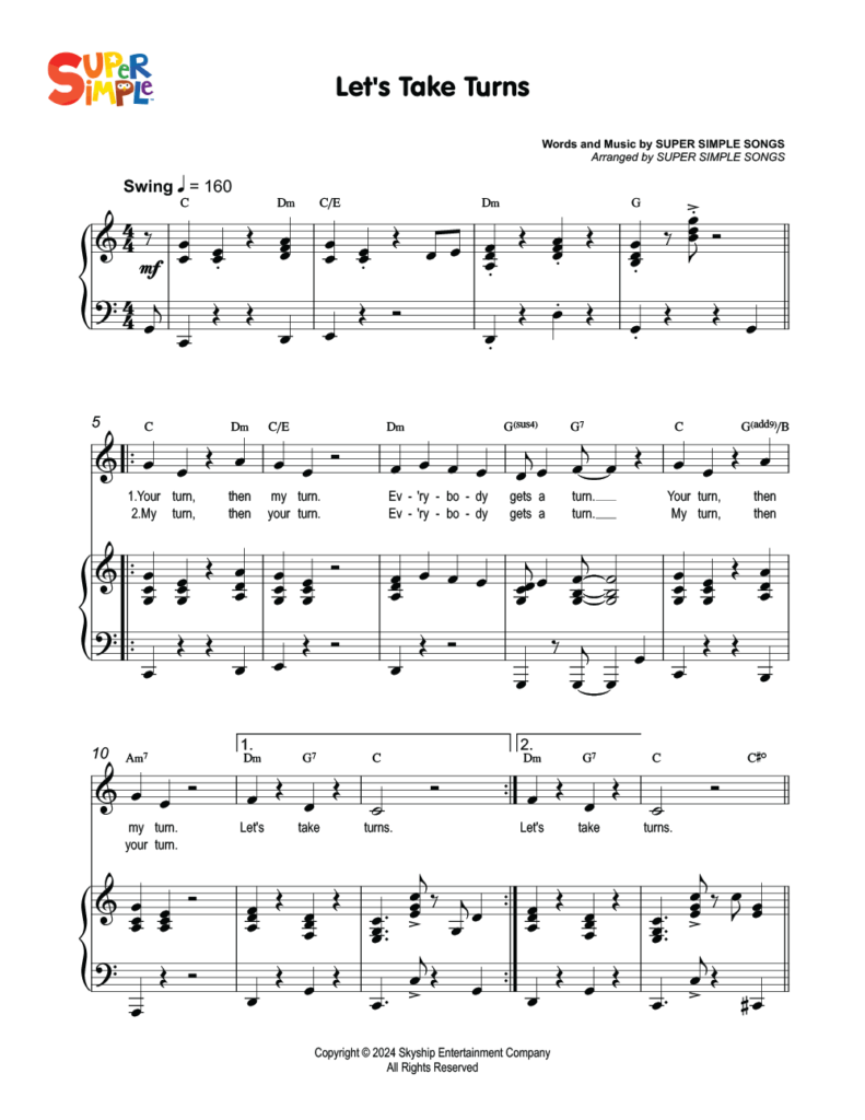 Let's Take Turns Sheet Music