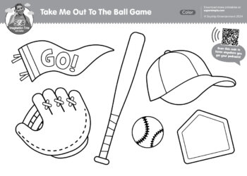 Take Me Out To The Ball Game Coloring Page