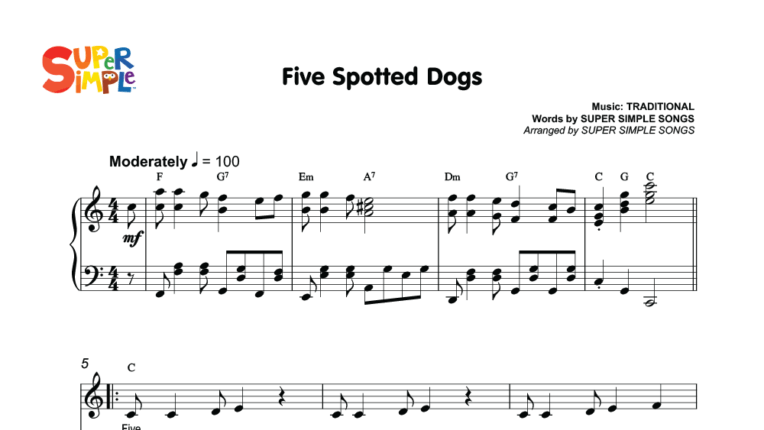 Five Spotted Dogs Sheet Music