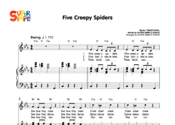 Five Creepy Spiders Sheet Music