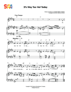 It's Way Too Hot Today Sheet Music