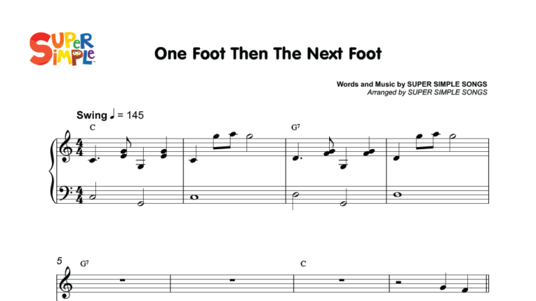 One Foot Then The Next Foot Sheet Music