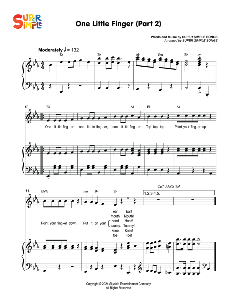 One Little Finger (Part 2) Sheet Music