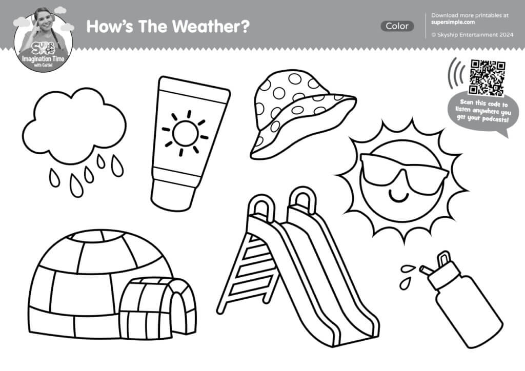 Imagination Time - How's The Weather? Coloring Page