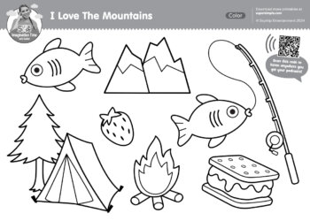 I Love The Mountains Coloring Page