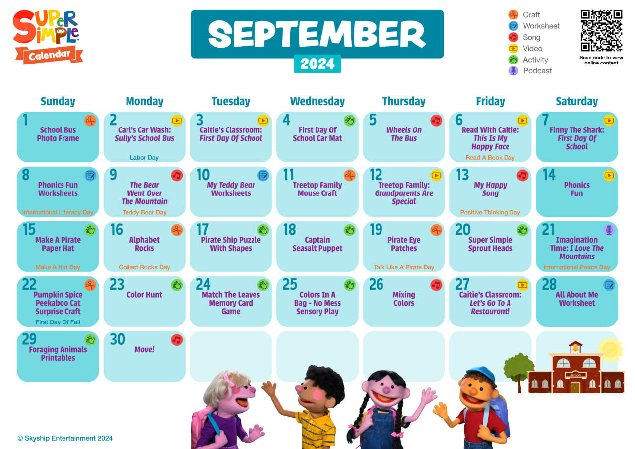 Super Simple Calendar - September 2024