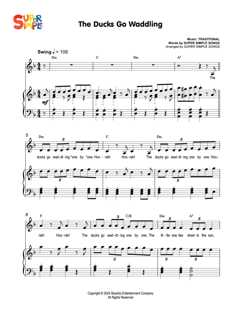 The Ducks Go Waddling Sheet Music