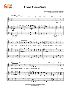 I Have A Loose Tooth Sheet Music