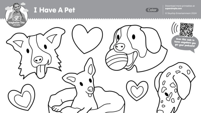 Imagination Time - I Have A Pet Coloring Page