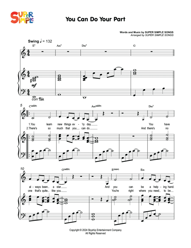 You Can Do Your Part Sheet Music