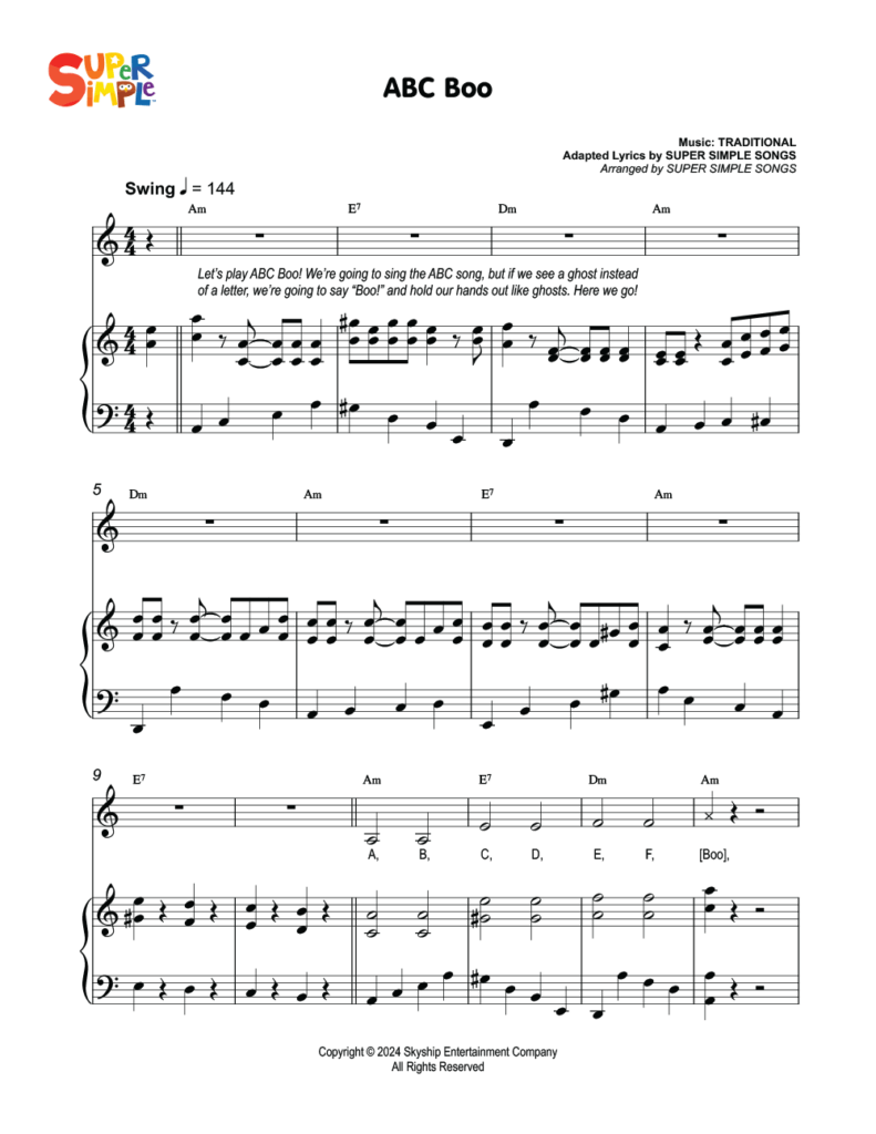 ABC Boo Sheet Music