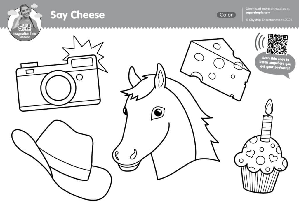 Imagination Time - Say Cheese Coloring Page