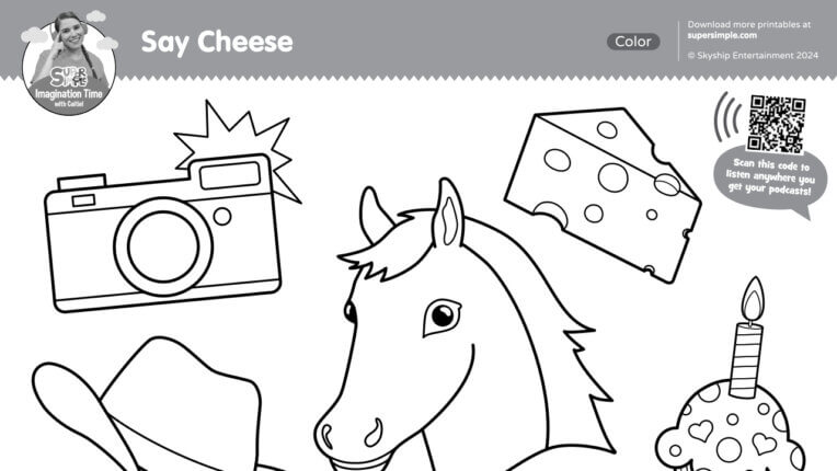 Imagination Time - Say Cheese Coloring Page