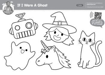 Imagination Time - If I Were A Ghost Coloring Page