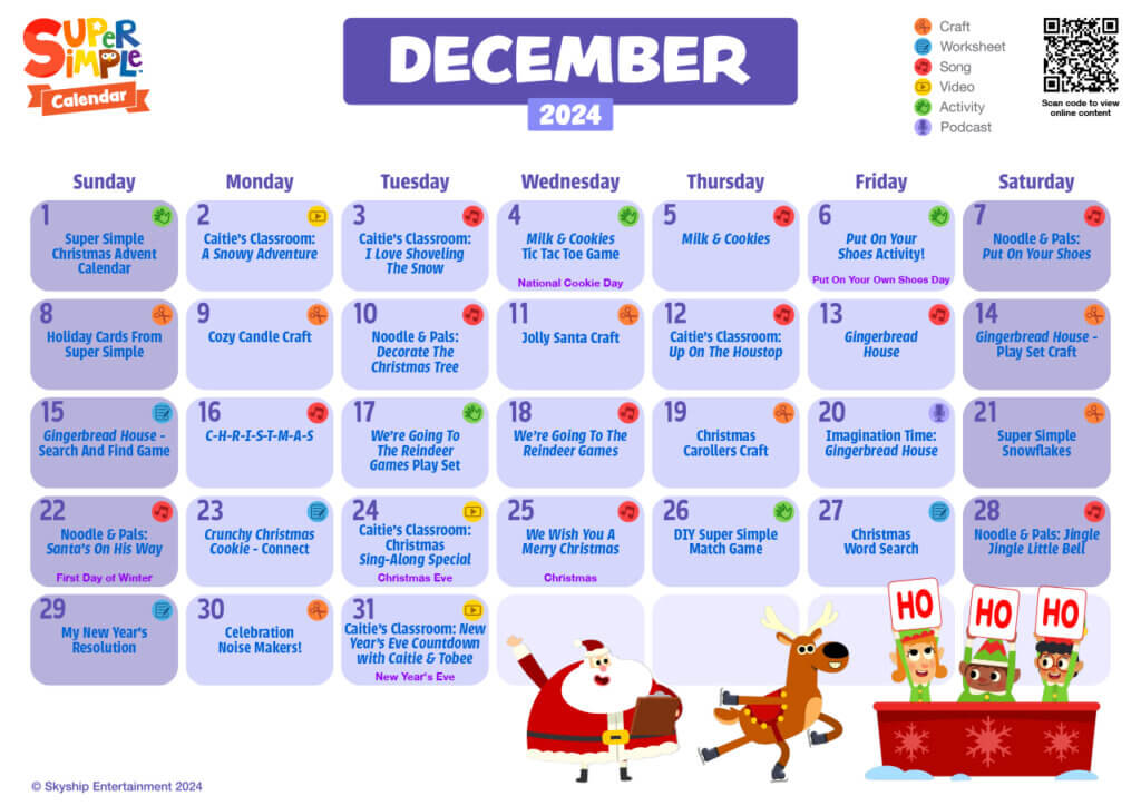 Super Simple Calendar - December 2024