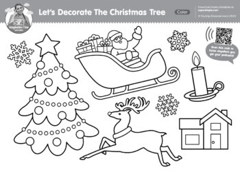 Imagination Time - Let's Decorate The Christmas Tree Coloring Page